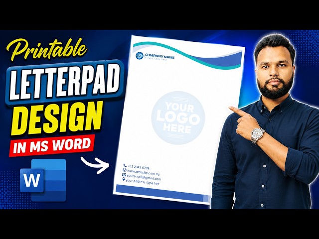 MS Word Me Professional Printable Letterpad Design Kaise Banaye | Easy Tutorial