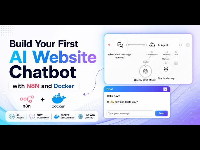 Build AI Automation Website Chatbot with N8N and Docker #aivideo #aivideo #artificialintelligence
