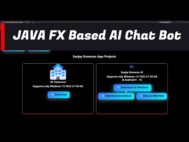 Custom AI Chat Bot using Gemini API on Java Fx Application