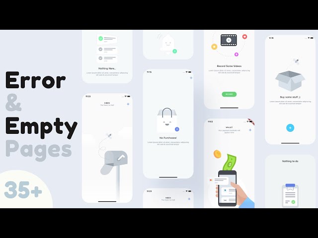 Flutter Error & Empty State pages - 35+ Screens -  Speed Code
