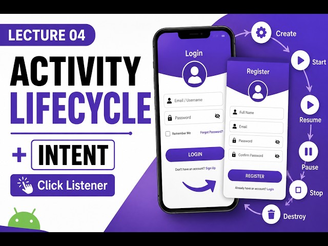 Android Activity Lifecycle Explained | Intent Navigation & ClickListener | Java