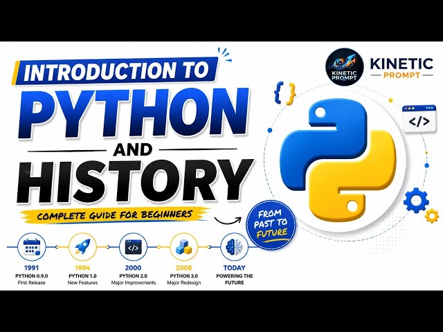 🐍 Introduction to Python & History | Complete Beginner Guide 🚀 | @KineticPrompt 