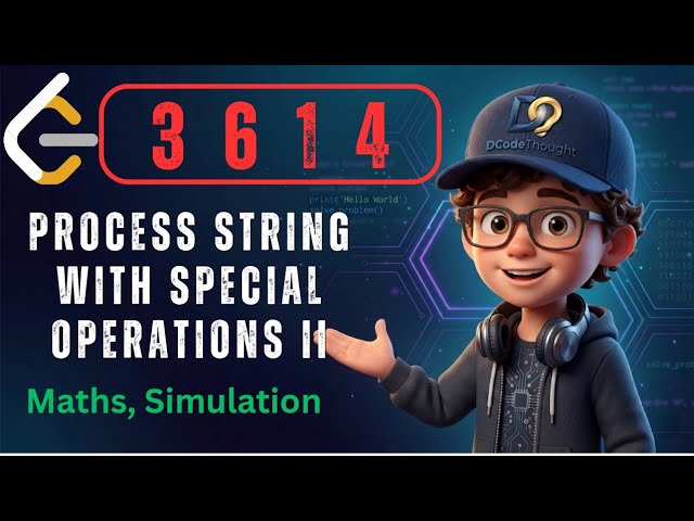 LeetCode 3614: Process String with Special Operations II | Reverse Tracing Math | Java C++ Python