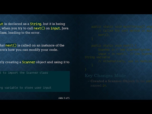 Understanding the next() Method Error in Java