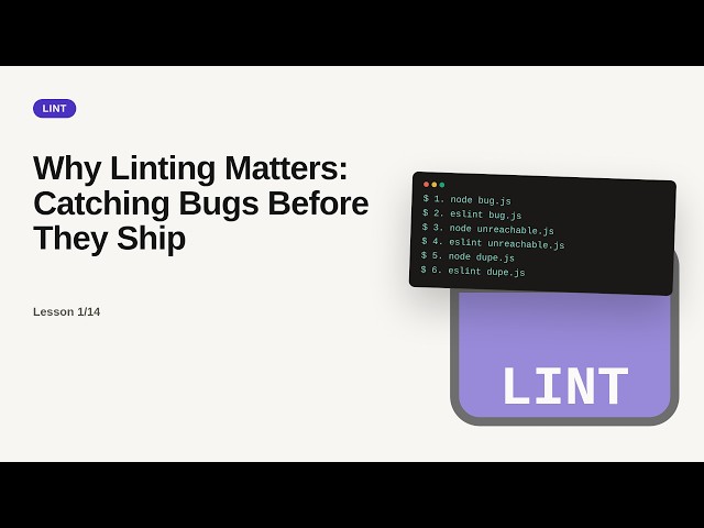 Linting & Code Quality - Web development basic Series: Why Linting Matters: Catching Bugs Before The