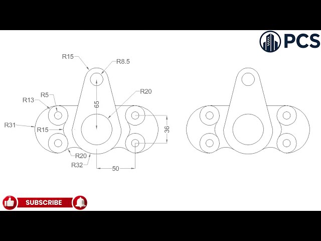AutoCAD Practice Drawing | Complete CAD Tutorial