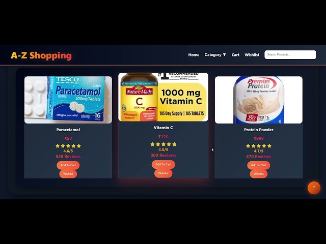 A-Z Shopping | E-Commerce Website Project | React JS | HTML | CSS