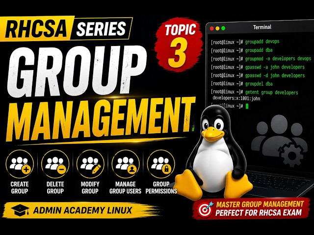 Linux Group Management Tutorial | RHCSA Topic #3 | Beginner to Admin