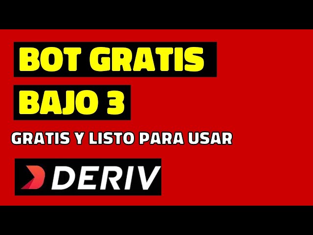 BOT GRATIS BAJO 3 MUY ASERTIVO │DERIV │ tradingbots.pro