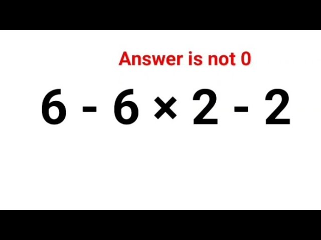 6 - 6 × 2 - 2 Answer is not 0. Can you solve this Ukraine IQ test? #math #percentages #ukraine