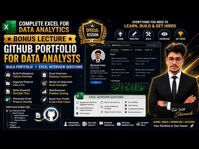 Bonus Lecture | GitHub Portfolio for Data Analyst + Excel Interview Questions | Build Your Portfolio