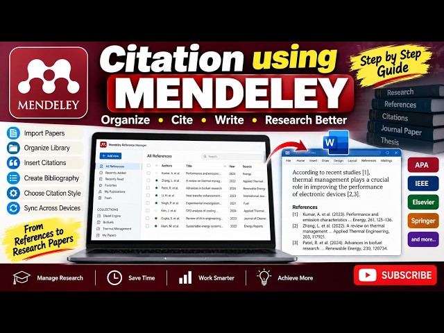 How to Add Citations Using Mendeley | Reference Management & Citaations | (Tamil-English)