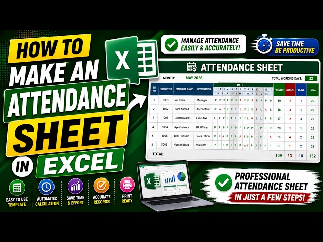 How to Make an Attendance Sheet in Microsoft Excel | Easy Step-by-Step Tutorial