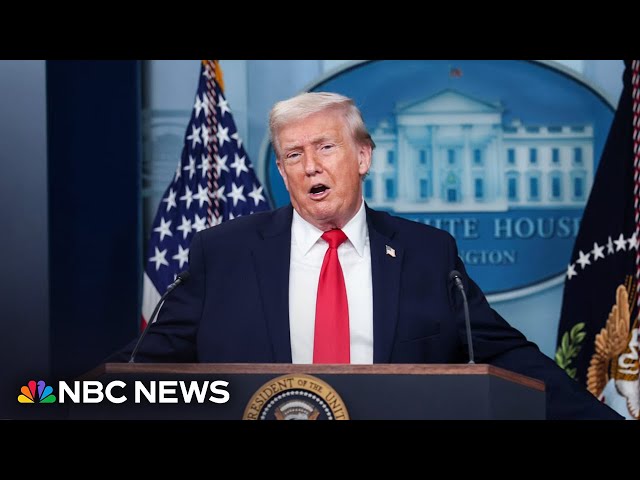 Trump defends domestic priorities and foreign policy at White House briefing