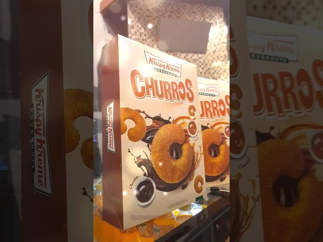 Trying Krispy Kreme's Churros Doughnuts for the first time!🍩😋 #krispykreme #churros #dessert #shorts