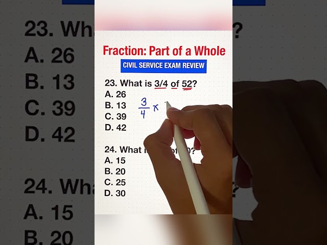 Fraction Fundamentals: Mastering Parts of a Whole Made Easy! #civilserviceexam #cse