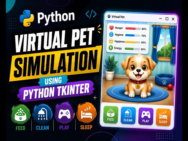 Virtual Pet Simulation Using Python Tkinter