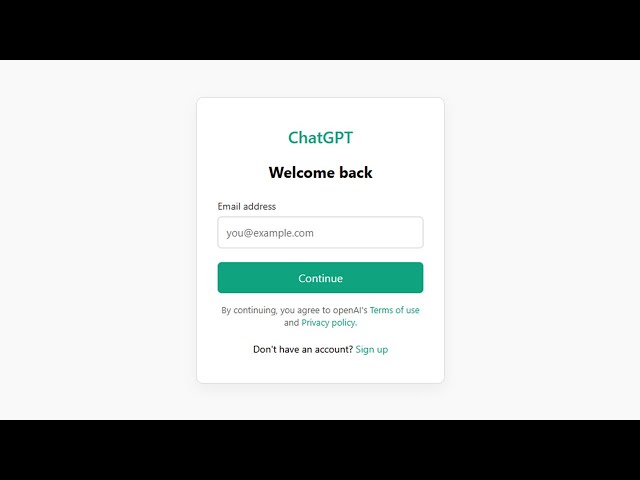 ChatGPT Signin Clone HTML CSS