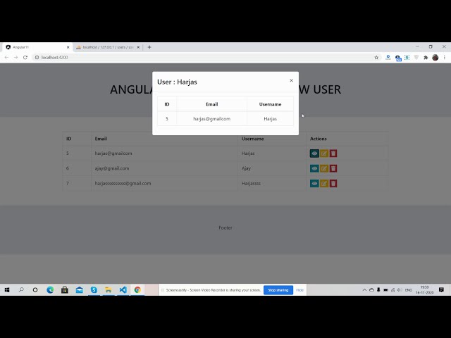 Angular 11 Crud Tutorial - View User