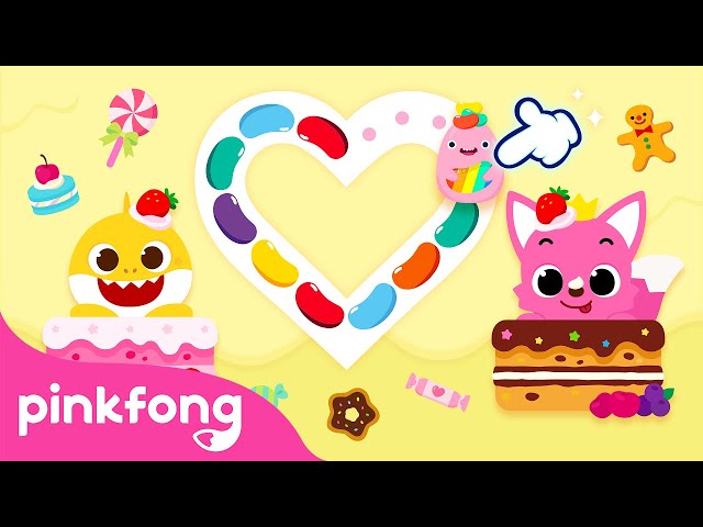 🍫Día de San Valentín con Tiburón Bebé⎪Dibuja el Corazón con los Dulces⎪Pinkfong Trazos para Escribir