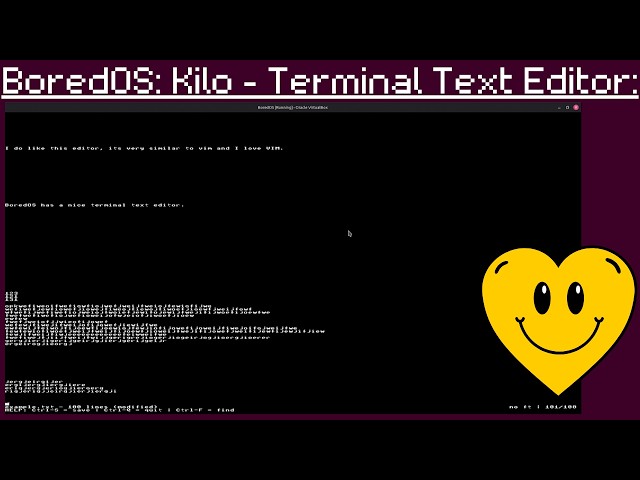 BoredOS: Kilo - Terminal Text Editor