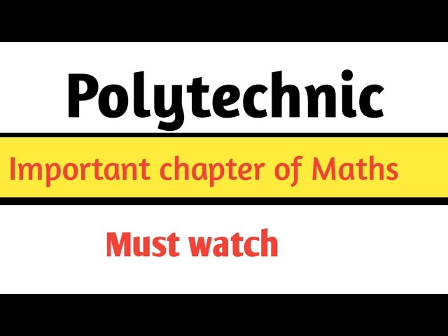 Important chapter of math for Polytechnic || how to prepare maths for polytechnic entrance exam