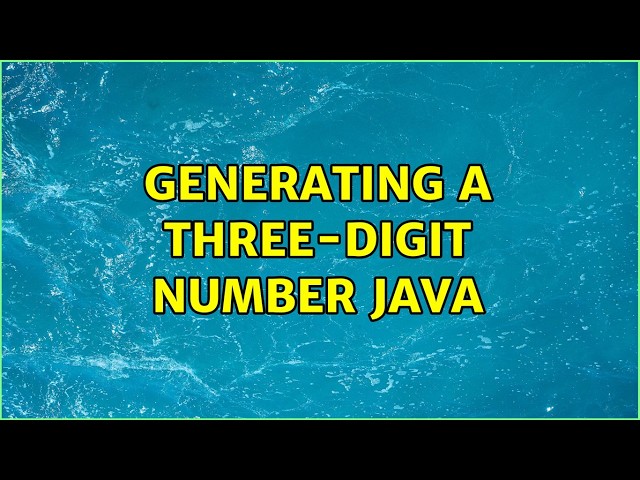 Generating a three-digit number Java
