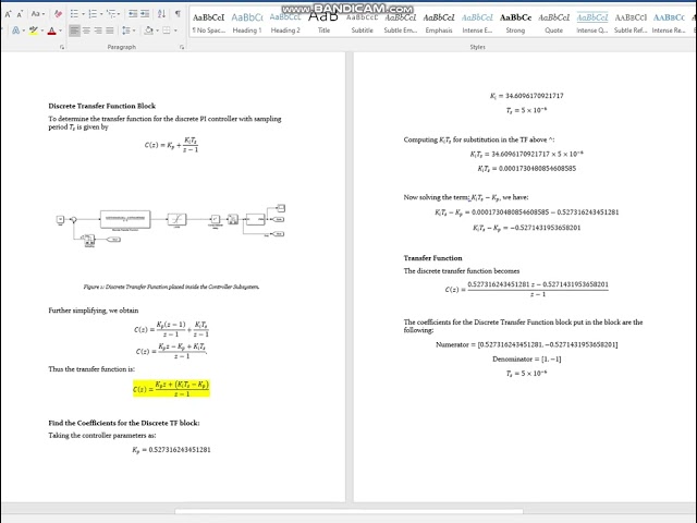 To Design a Discreet Transfer Function 