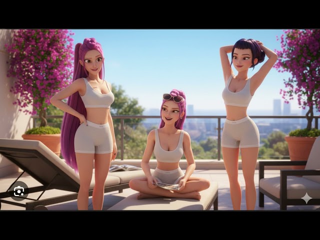 KPop Demon Hunters 2 Huntrix basking topless in Skims while privately sunbathing on the balcony