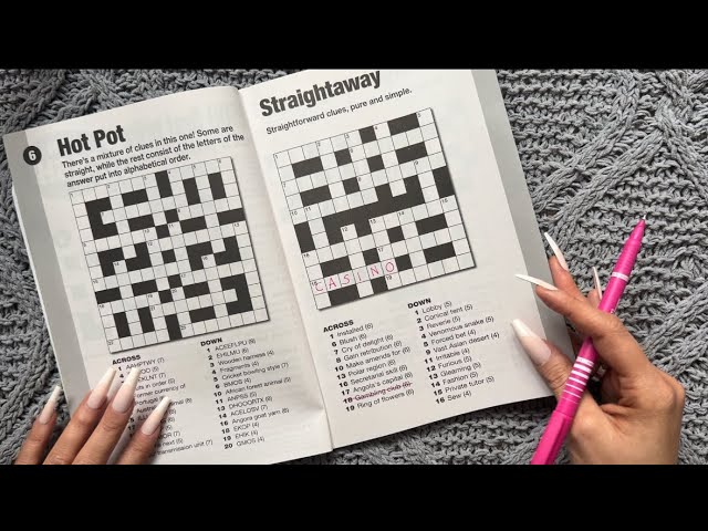 ASMR crossword puzzle (close whispers, writing) ✨