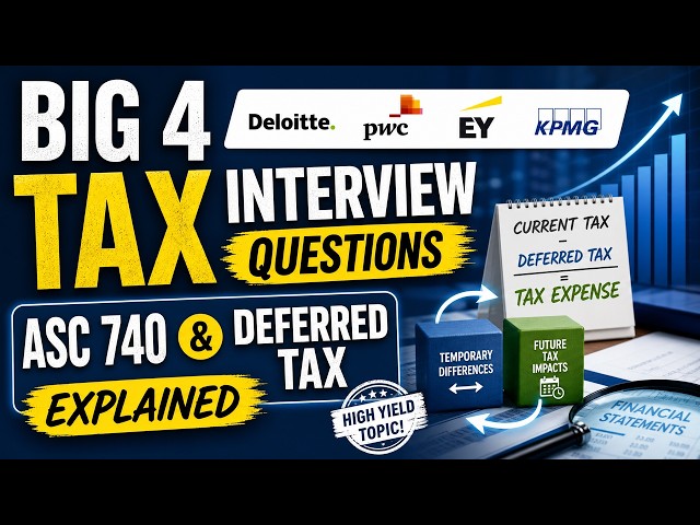 Big 4 US Tax Interview Questions(ASC 740 & Deferred Tax Explained)