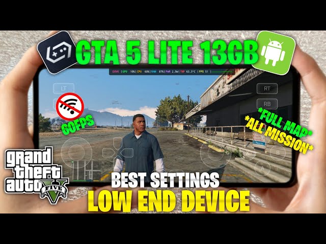 GTA 5 Extreme Lite  (13GB) On Android | Gamehub Lite Full Setup & Smooth Gameplay ! BEST Settings