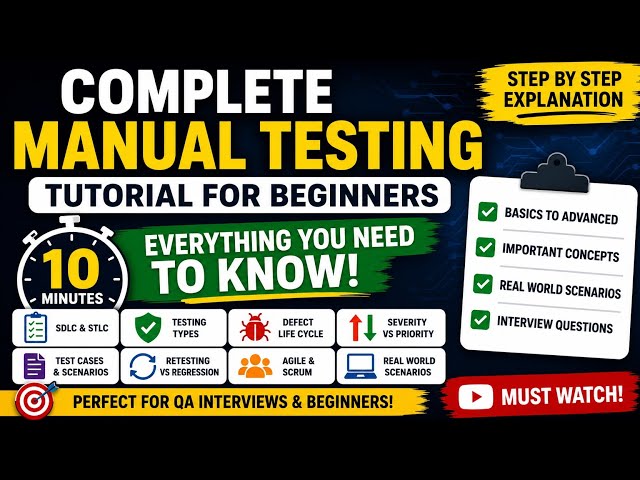 Manual Testing: The Only Guide You Need for Beginners 2026 | Manual Testing tutorial #manualtesting