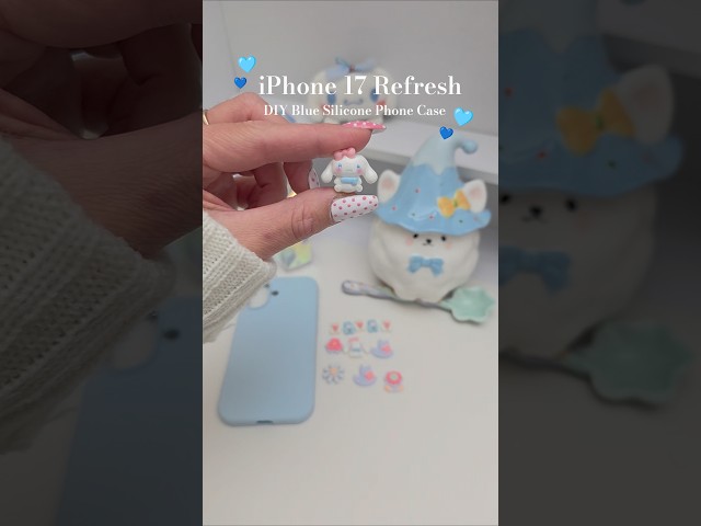 DIY phone case iphone 17 🩵💙 #shorts #iphone17 phone refresh blue silicone case #youtubeshorts