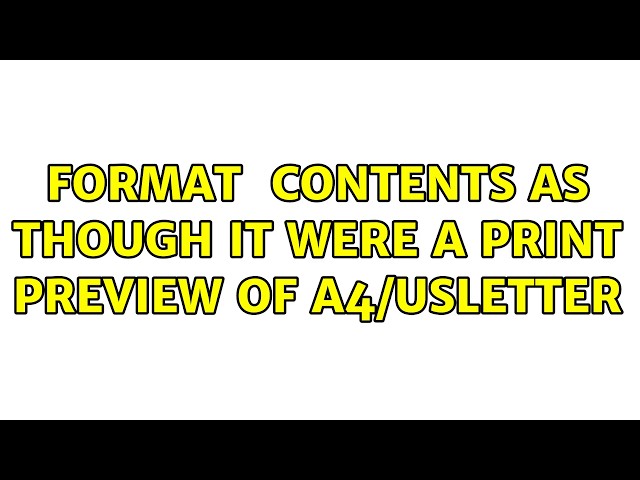Format ＜div＞ contents as though it were a print preview of A4/USLetter