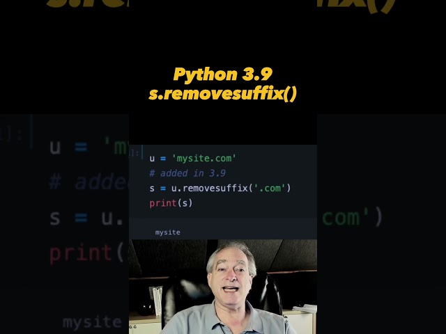 MODERN Python way to remove substring from end of string #python #shorts