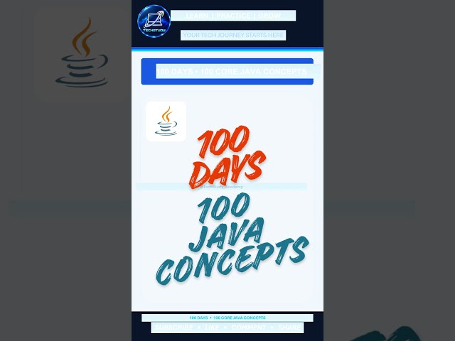 100 DAYS • 100 CORE JAVA CONCEPTS