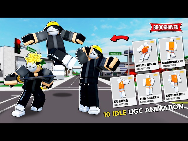 NEW!! 10 IDLE UGC ANIMATION (Floating, Moonwalk & More) In Brookhaven Part 5
