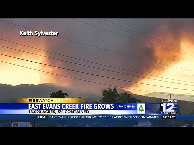 East Evans Creek Fire grows