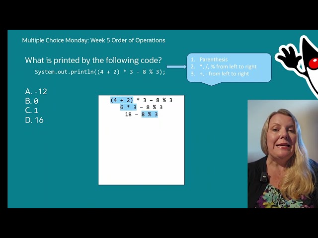 Week 5 Multiple Choice Monday - Order of Operations Solution