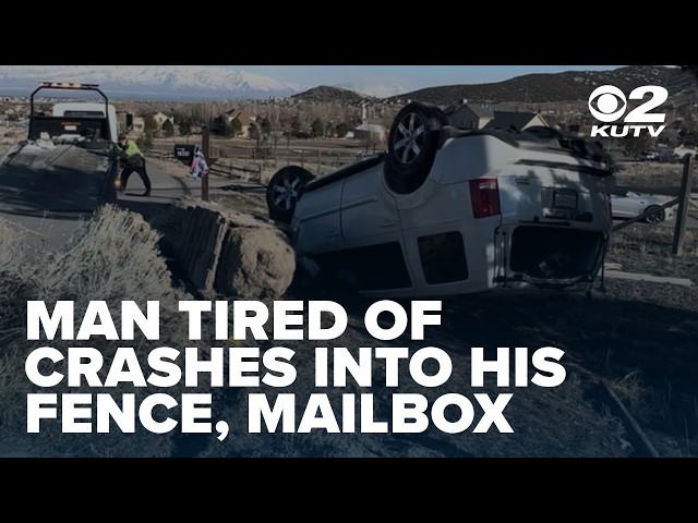 Eagle Mountain man tired of constant crashes into his fence, mailbox