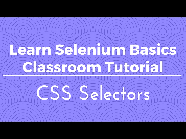 Selenium training - CSS Selector