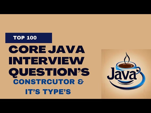 4 - Constructor In Java | Java Interview Question & Answer #java @codingwithkiran