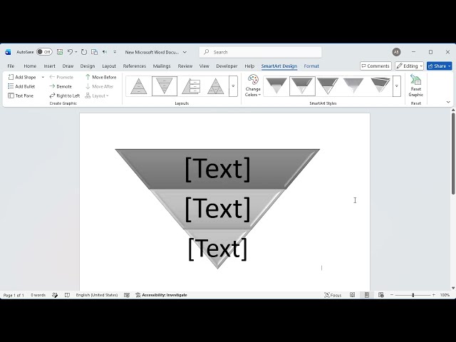 How to make inverted pyramid in word