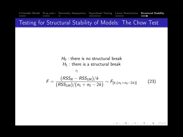 5.6. Testing for structural stability of models