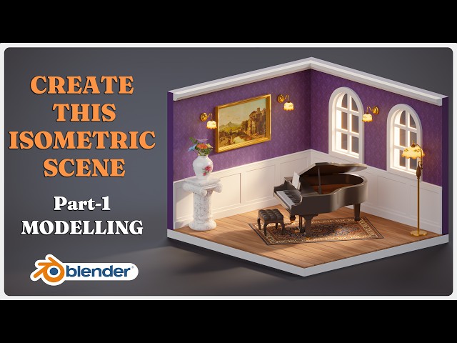 Learn To Create this Cute Isometric Scenes in Blender Part 1 Modelling | Blender Beginner Tutorial