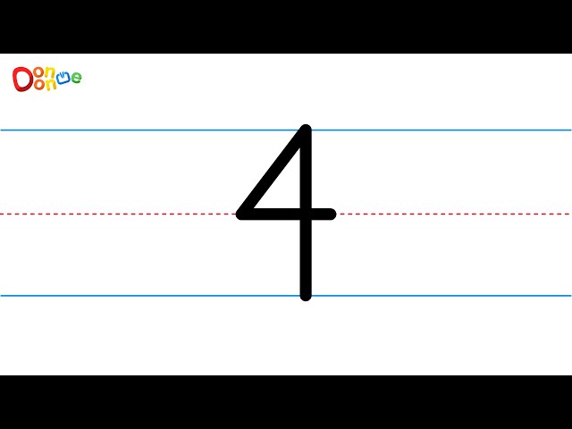 Learn How to Write the Number 4 - DonDonMe Kids TV