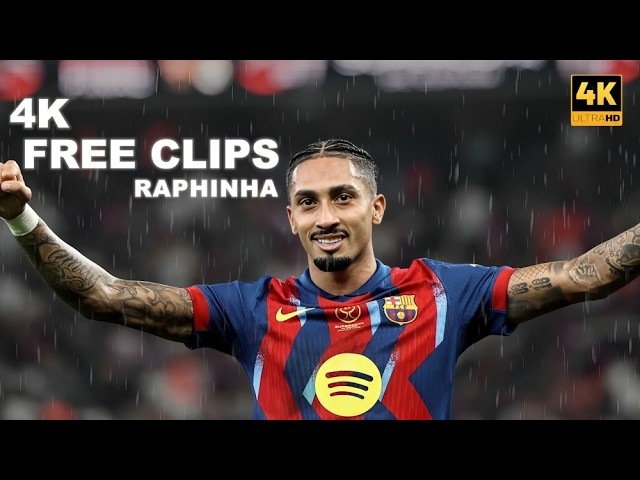 RAPHINHA 4K - FREE + CLIPS FOR EDITS | FC Barcelona Skills, Goals & Highlights