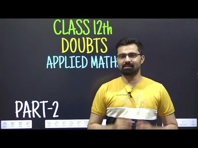 Class 12 Applied Maths Doubt | Part-2