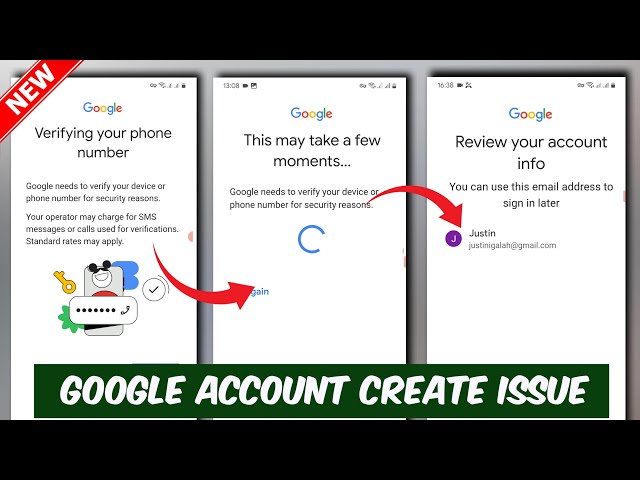 Fix Google Verifying Your Phone Number Google Account Create Problem This May Take a Few Moments